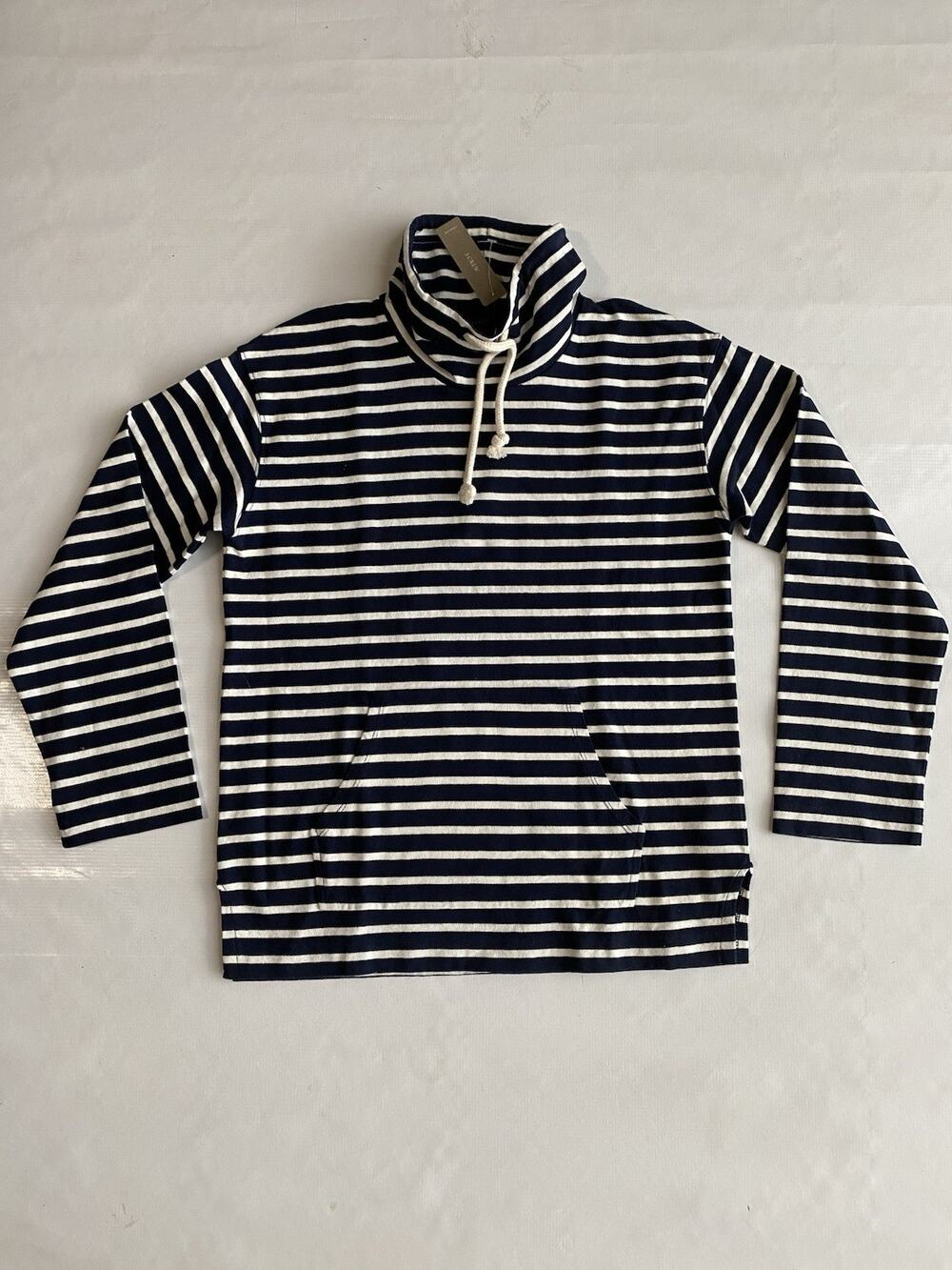 J. Crew Women Navy Blue White Long Sleeve Cotton Sweater Size XXS